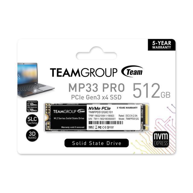 Team Group MP33 PRO SSD 512GB NVME M.2 2280 PCIe