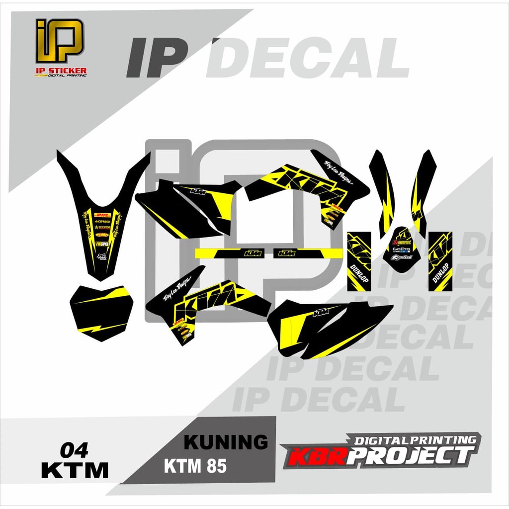 DECAL KTM 85 STICKER VARIASI MOTIF GRAFIS DECAL MOTOR KTM 85 04 CUSTOM BEBAS BISA
