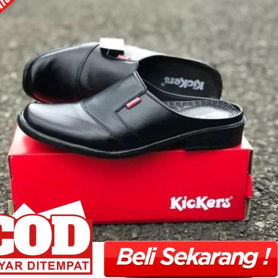 Keluaran Terbaru.. sepatu slop kulit pria sepatu bustong kickers pria asli kulit slop kulit terbaru