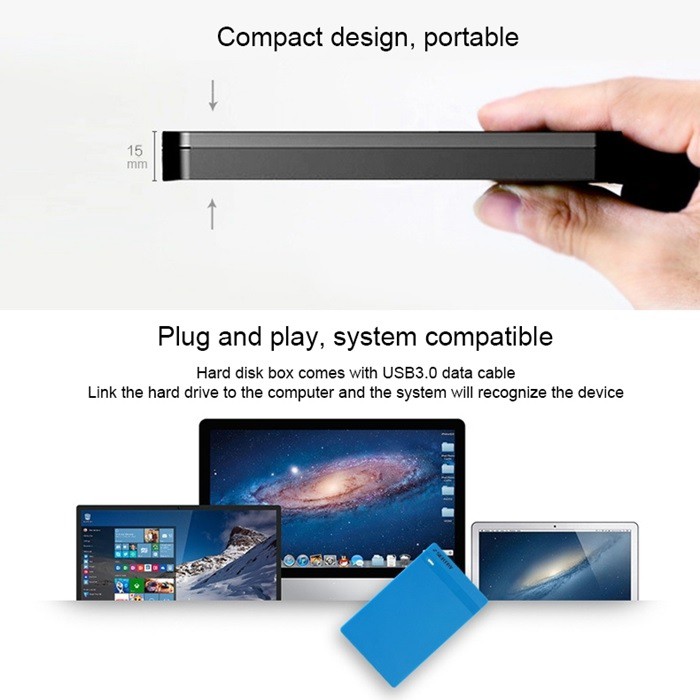 SEATAY HD213 - 2.5 inch SATA to USB 3.0 HDD Enclosure Case - CASE ONLY