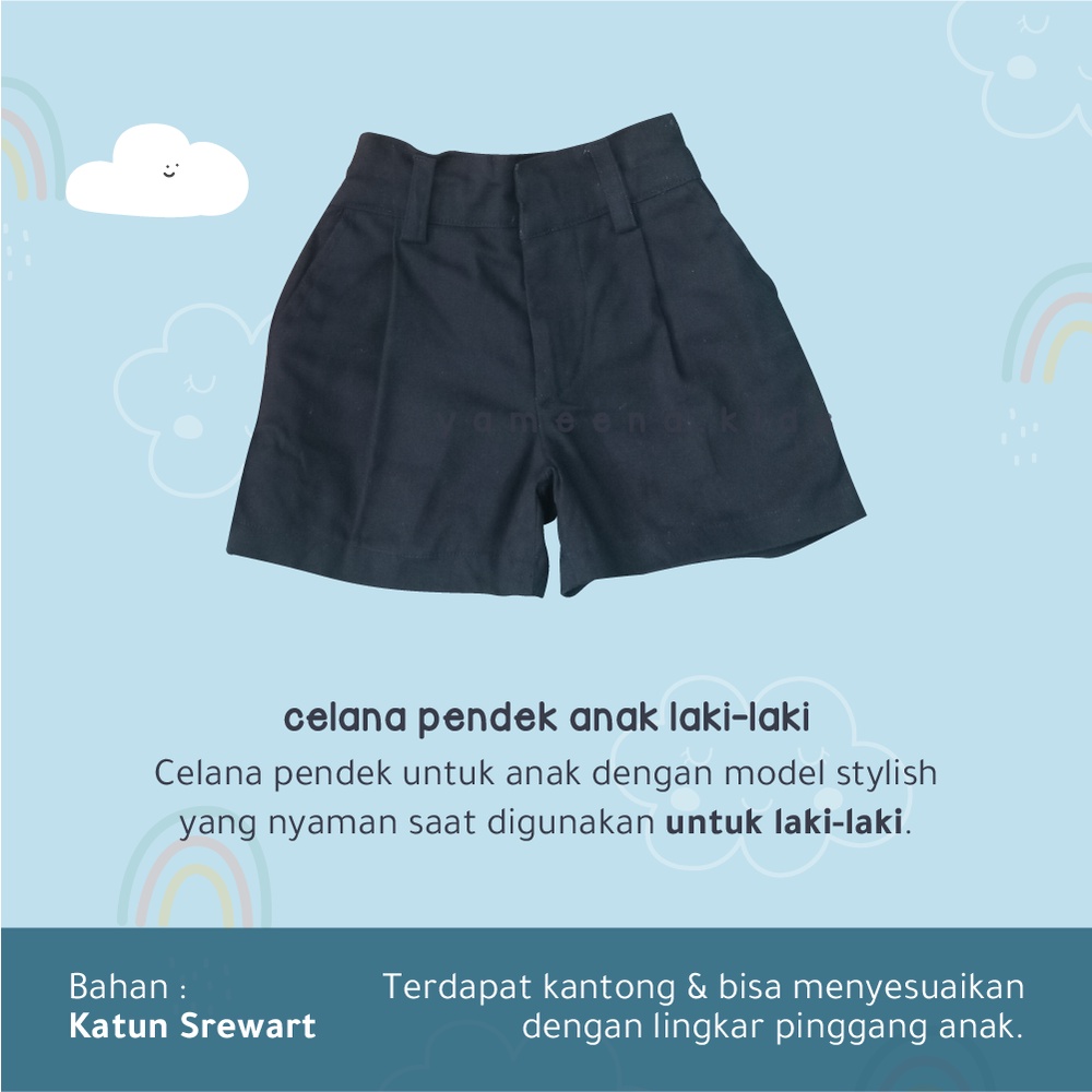 Yameena Kids Short Pants Sakha Pakaian Bawahan Celana Pendek Anak Laki Laki By Yameenakids