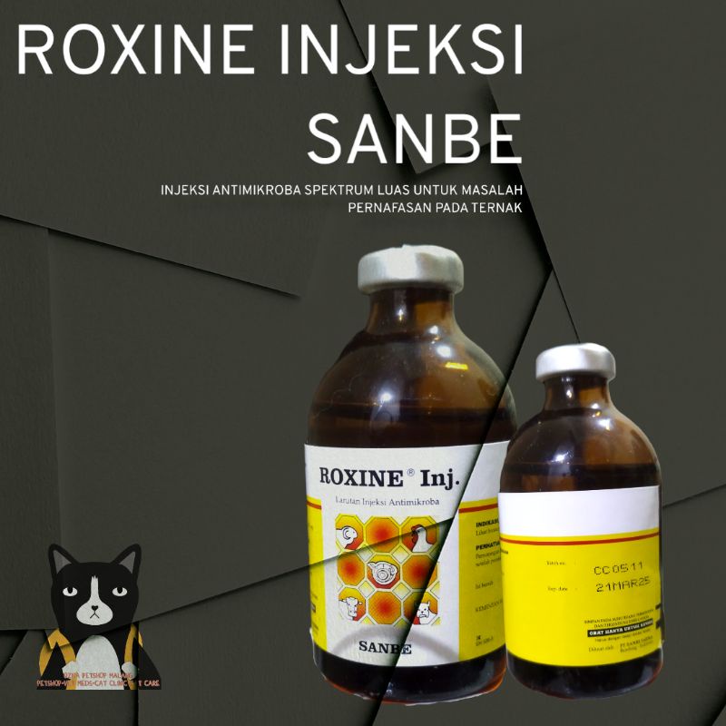 Roxine 50ml Obat Hewan / Ternak SANBE Injeksi Enroflox Untuk Sapi