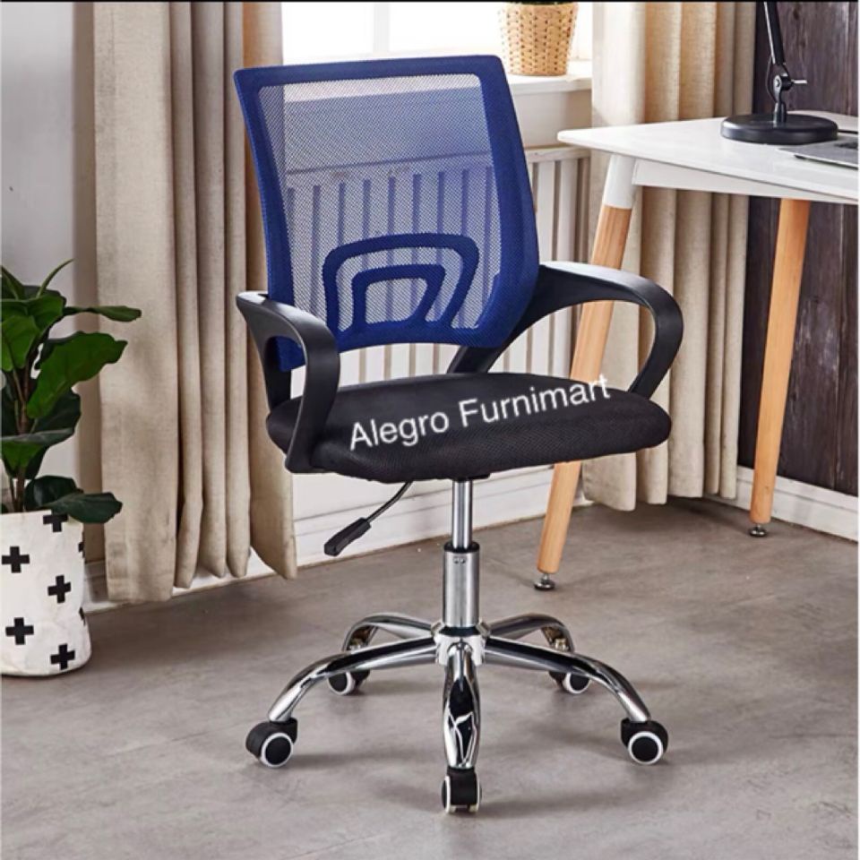 Kursi Kerja Kantor Jaring Putar Hidrolis kaki chrome besi-2