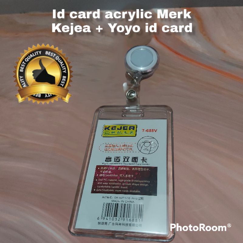 

Nametag Yoyo Id Card Holder Casing Id Card Holder Acrylic Transparant 2 Sisi Kejea T-668 Tempat Id Card Holder Mika 2 Sisi + Nametag Yoyo Id Card Holder
