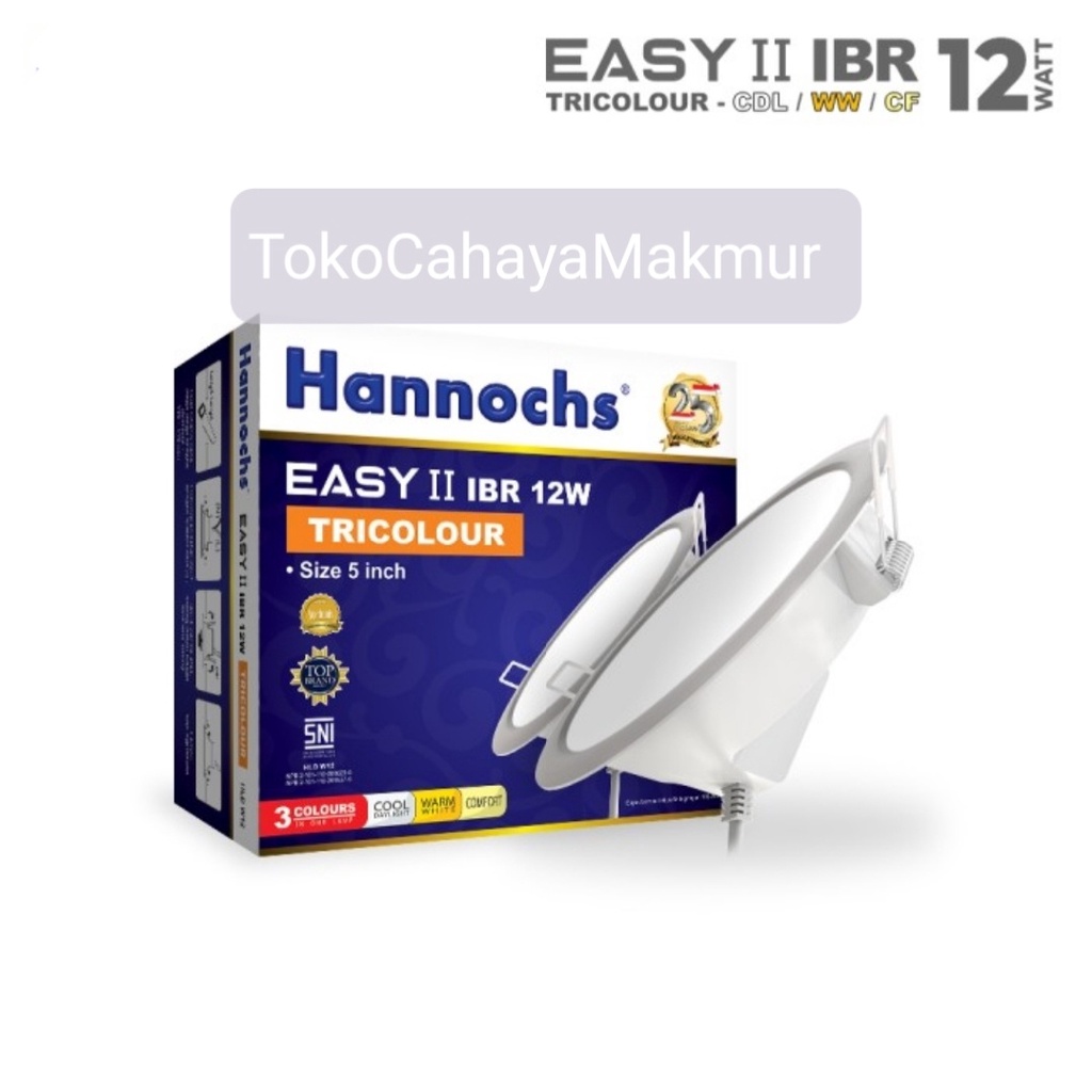 Lampu LED Downlight Hannochs Easy II IBR Round Bulat 12w 12watt Tricolour