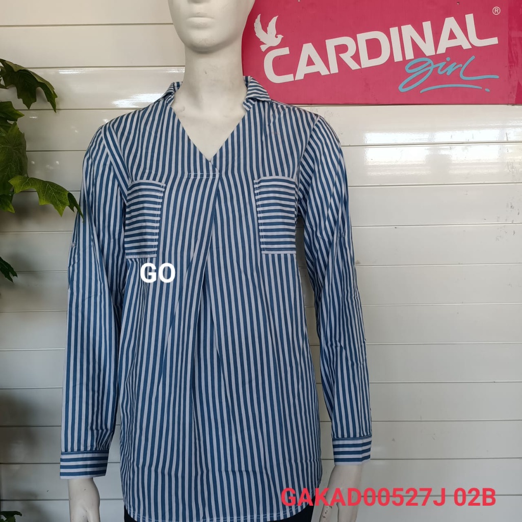 gof KMP XL-2XL CARDINAL GIRL KEMEJA Pakaian Wanita Atasan Kemeja Hem Casual Santai Original Lengan Panjang