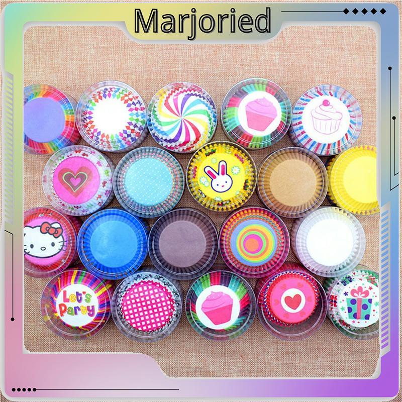 100 Buah/Bungkus Kue Muffin Cupcake Kertas Cangkir Kue Kotak Cupcake Liner Dapur Baking Aksesoris Kue Mo-MJD