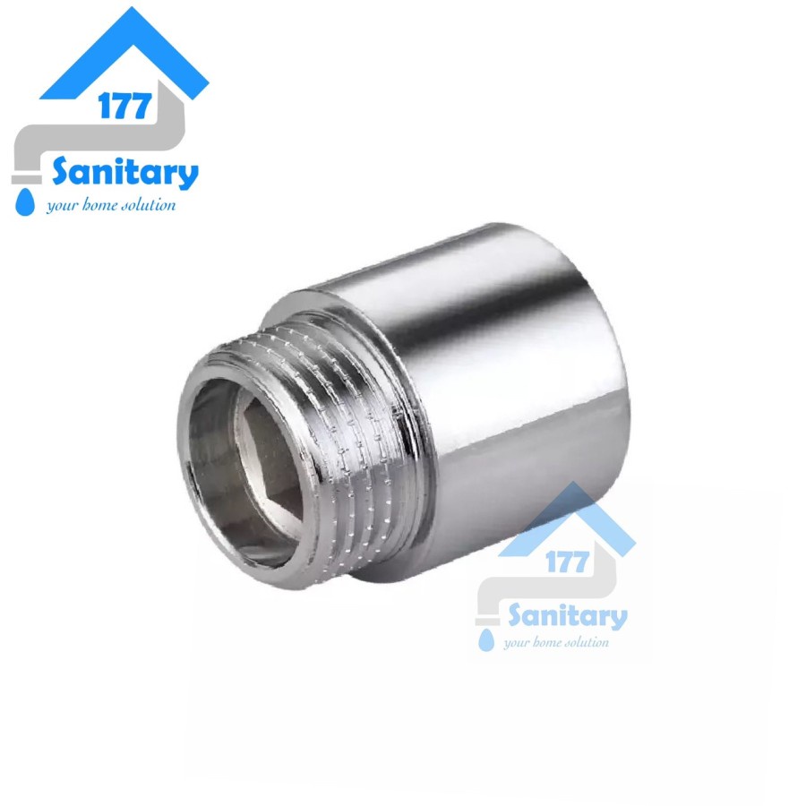 Sok Kran Stainless 1/2 inch 2cm - Nepel Sock Sparepart Sambungan Pipa Keran Air Stenlis 2 cm