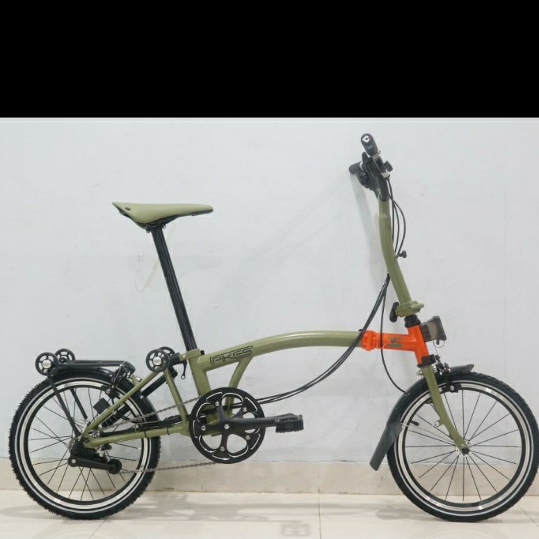 Sepeda Lipat 16 Inch Element Pikes Gen 2 Nature Orange Green