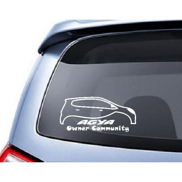 Diskon Stiker Agya Owner Community Mobil Toyota Body Kaca Belakang Sticker Terbaru