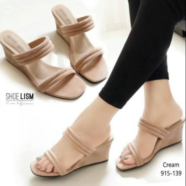 ABBUSHOES Ss 43 sandal hak wanita terbaru bahan suede