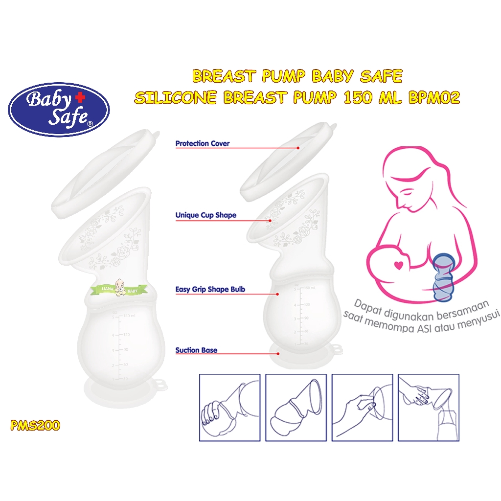 PMS200 POMPA ASI SILICONE BABY SAFE BREASTMILK SAVER PUMP 150 ML BPM02