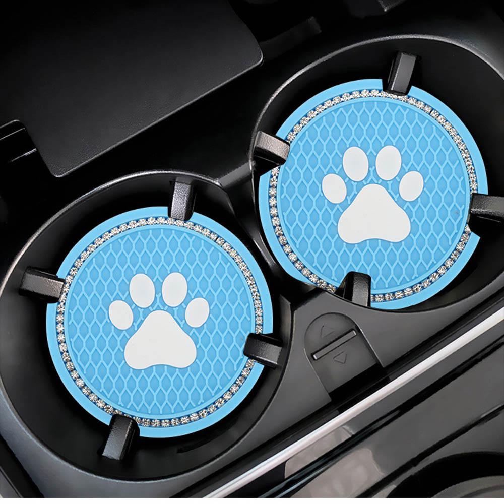 Populer Tatakan Gelas Mobil Rhinestone Bling Crystal Anti Slip Mats