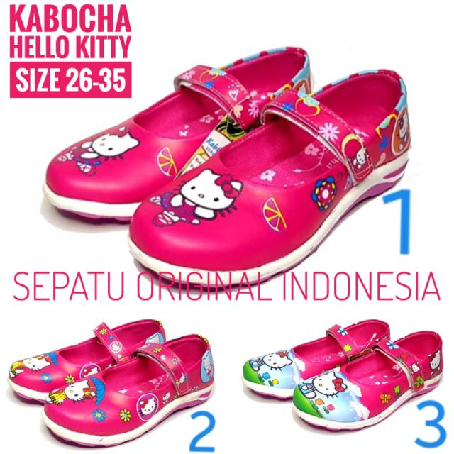 SEPATU FLAT SHOES HELLO KITTY PINK KABOCHA ANAK PEREMPUAN