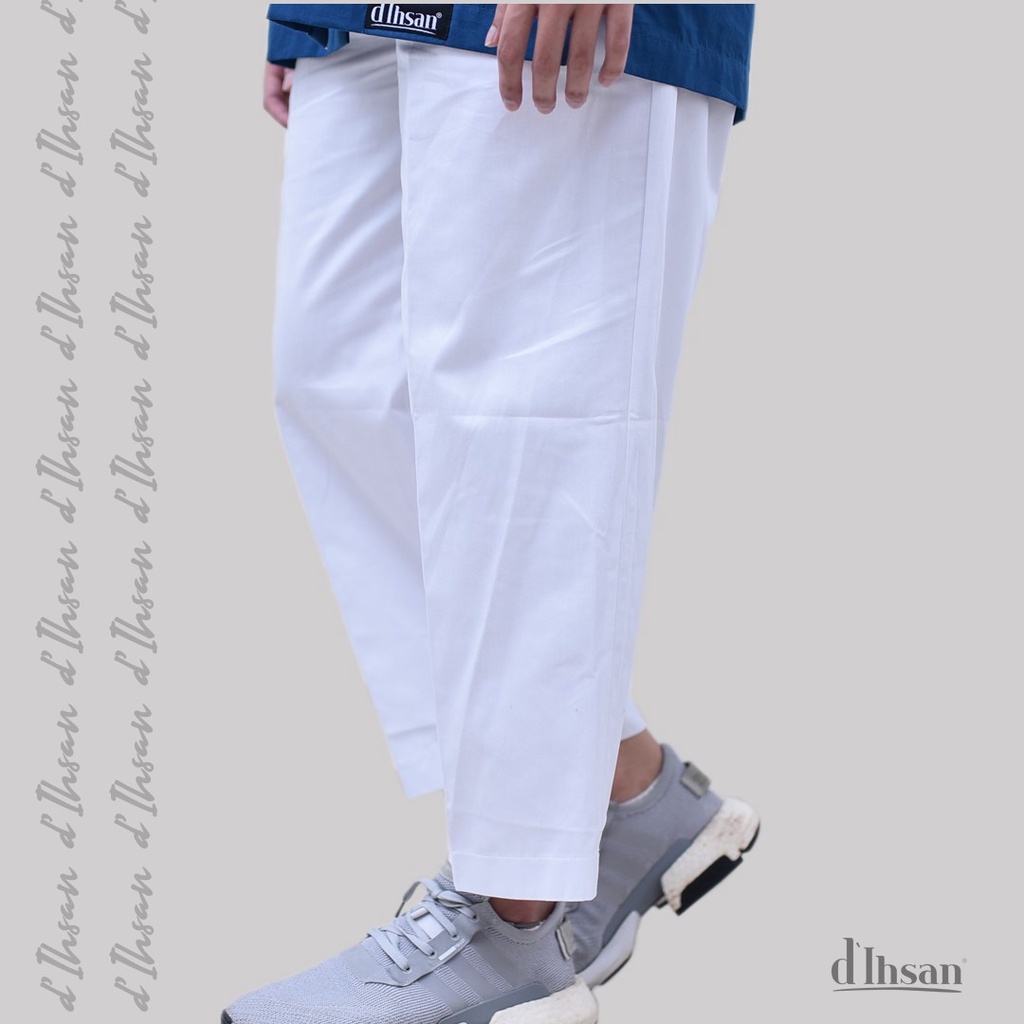 CELANA MUSLIM PRIA / CELANA SIRWAL / CELANA MUSLIM ABI PUTIH BAHAN KATUN KUALITAS PREMIUM