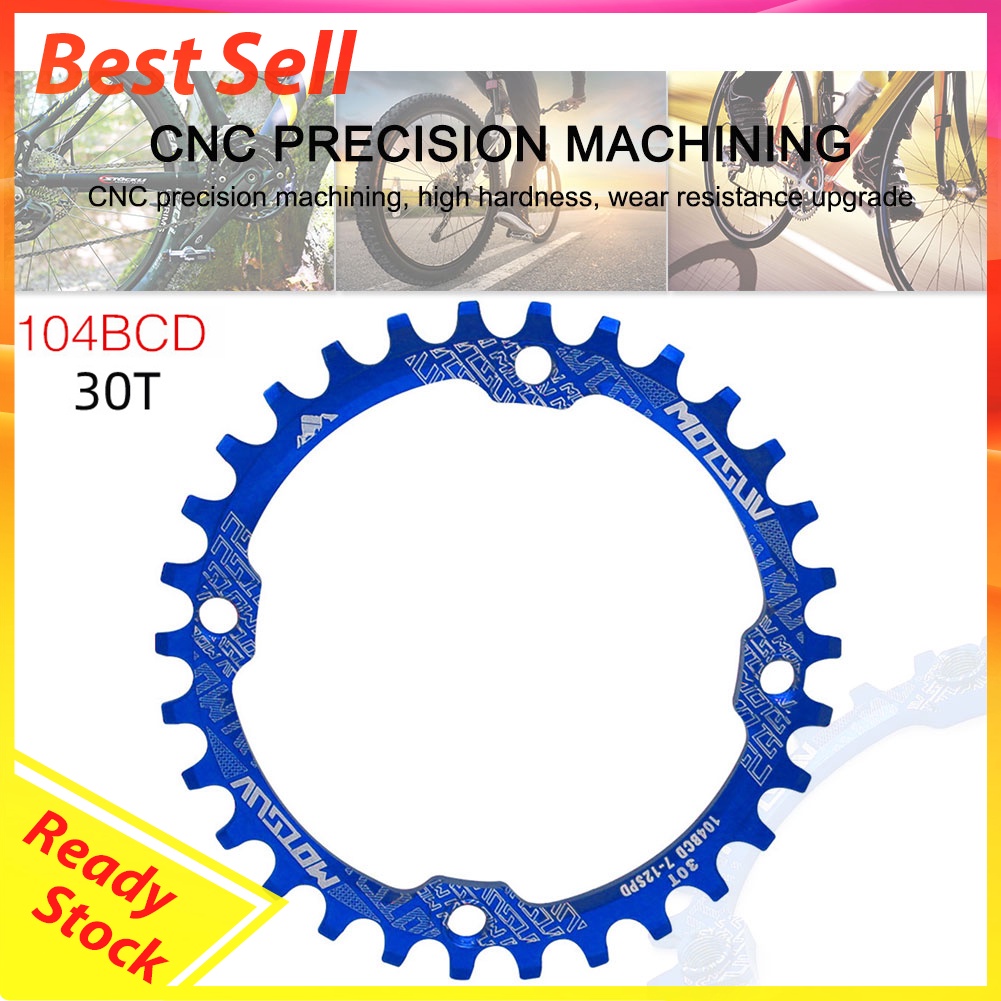 MOTSUV 104BCD Bicycle Aluminum Chainring 30T MTB Bike Chainwheel Crank Part