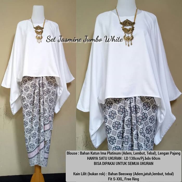 Setelan Kebaya Kutubaru Batwing / Kebaya Kalong JUMBO Aneka Warna