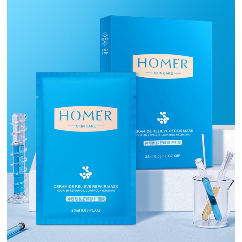 HMCR homer ceramide soothing repairing face sheet mask masker wajah ke