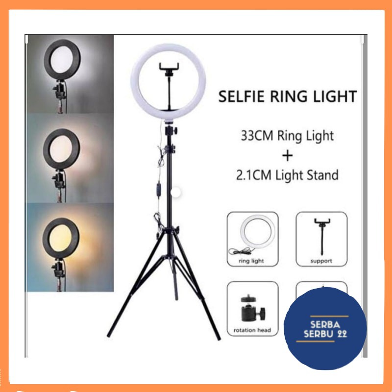 Satu Set Ringlight 33cm Tripod / Lampu Make up + Lampu Makeup Selfie Vlogger Live stream +Tripod[SS]