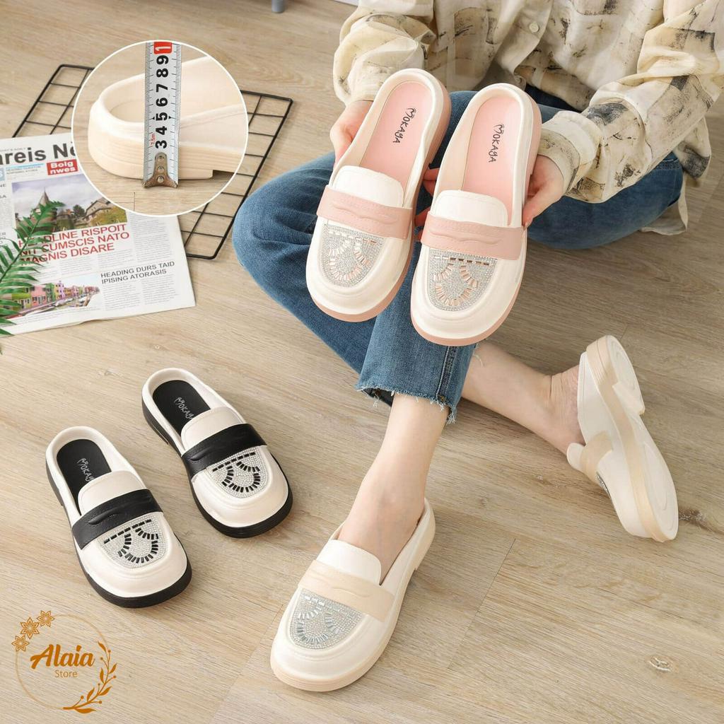 Sepatu Wanita Wedges / Loafers Wanita 2 Warna Model Terbaru Bahan Jelly Tinggi 4cm - G91