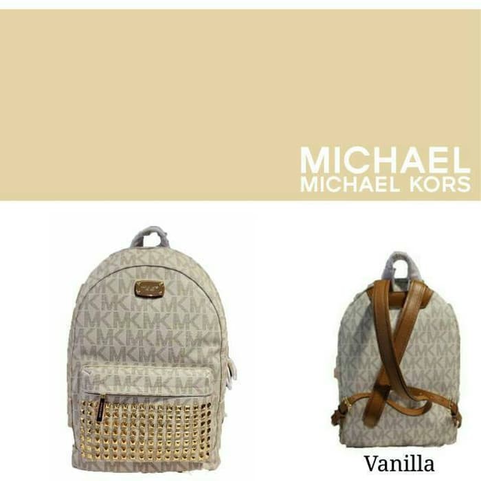 TAS RANSEL WANITA MICHAEL KORS JETSET STUDED LARGE PVC LTHR ORIGINAL
