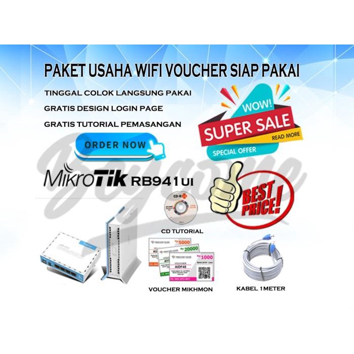 Paket Usaha Voucher Wifi Mikrotik Rb941Ui-2Nd Full Setting