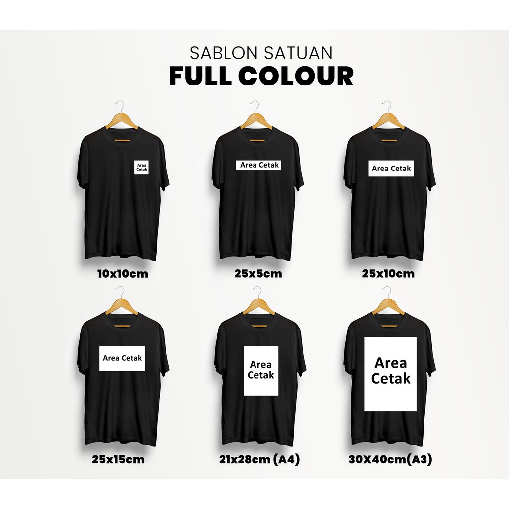 Sablon Kaos Custom Full Colour DTF