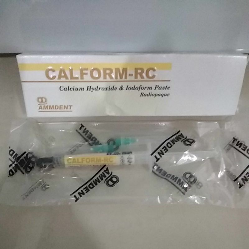 CALFORM-RC Calcium Hydroxide & iodoform paste Ammdent / Kalsium Hidroxide with iodoform 4 gram