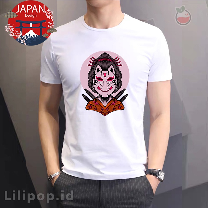 Lilipop Kaos Pria Geisha Samurai Baju Distro Basic Tshirt Kasual