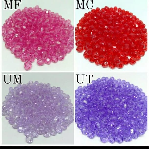 Manik Manik (Mote Kaca Segi Bening 6-8mm) Harga/25g