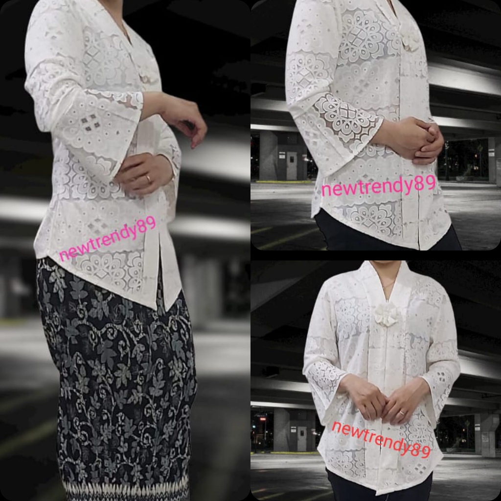 Newtrendy-Kebaya Encim Modern Waka Putih