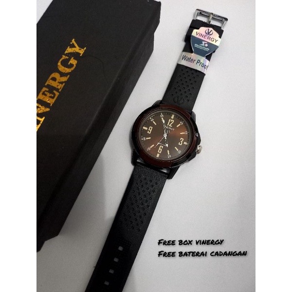 Jam Tangan Cowok Original Vinergy Bahan Rubber