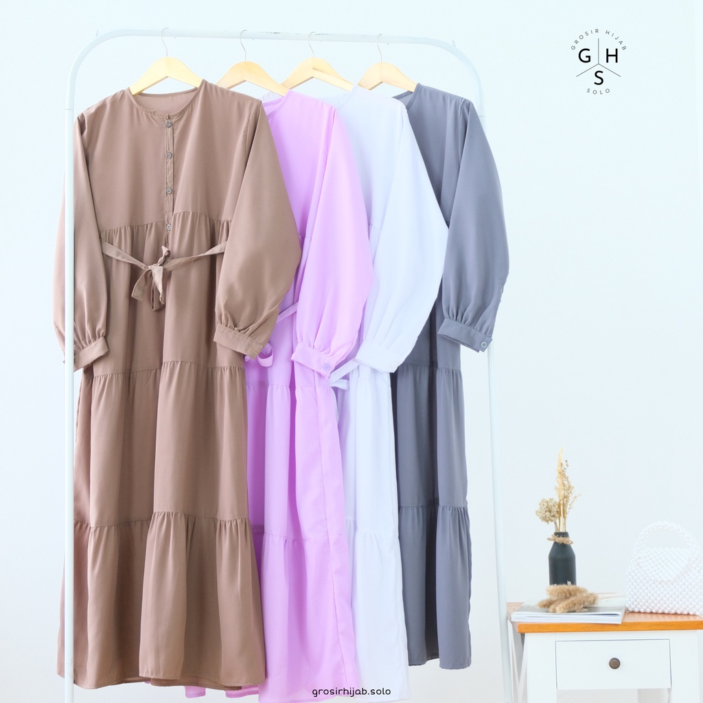 (AMD) GAMIS BREZANI MIDI LONG DRESS REMAJA RUFFLE WOLFIS