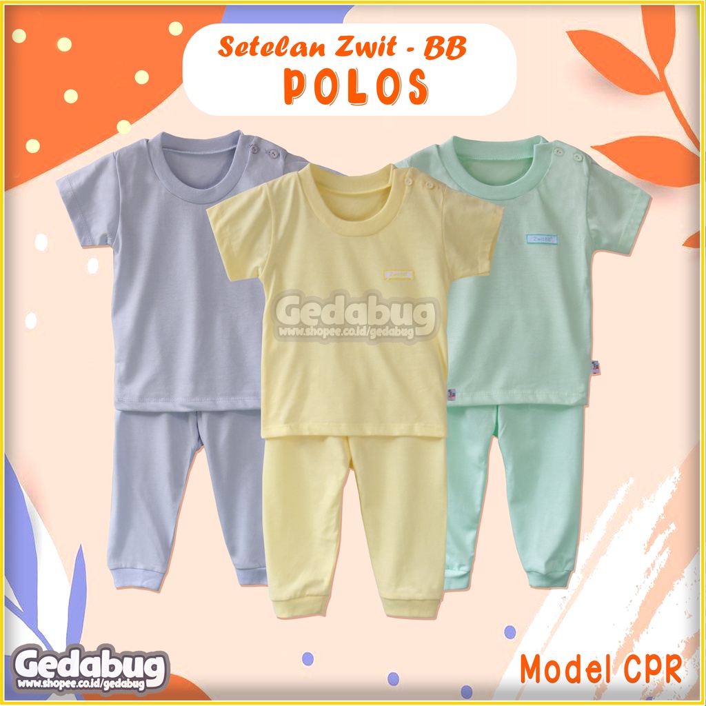 CPR Setelan Oblong Zwit BB Polos | Piyama Anak Baju Tidur Anak | 100% Katun GEDABUG