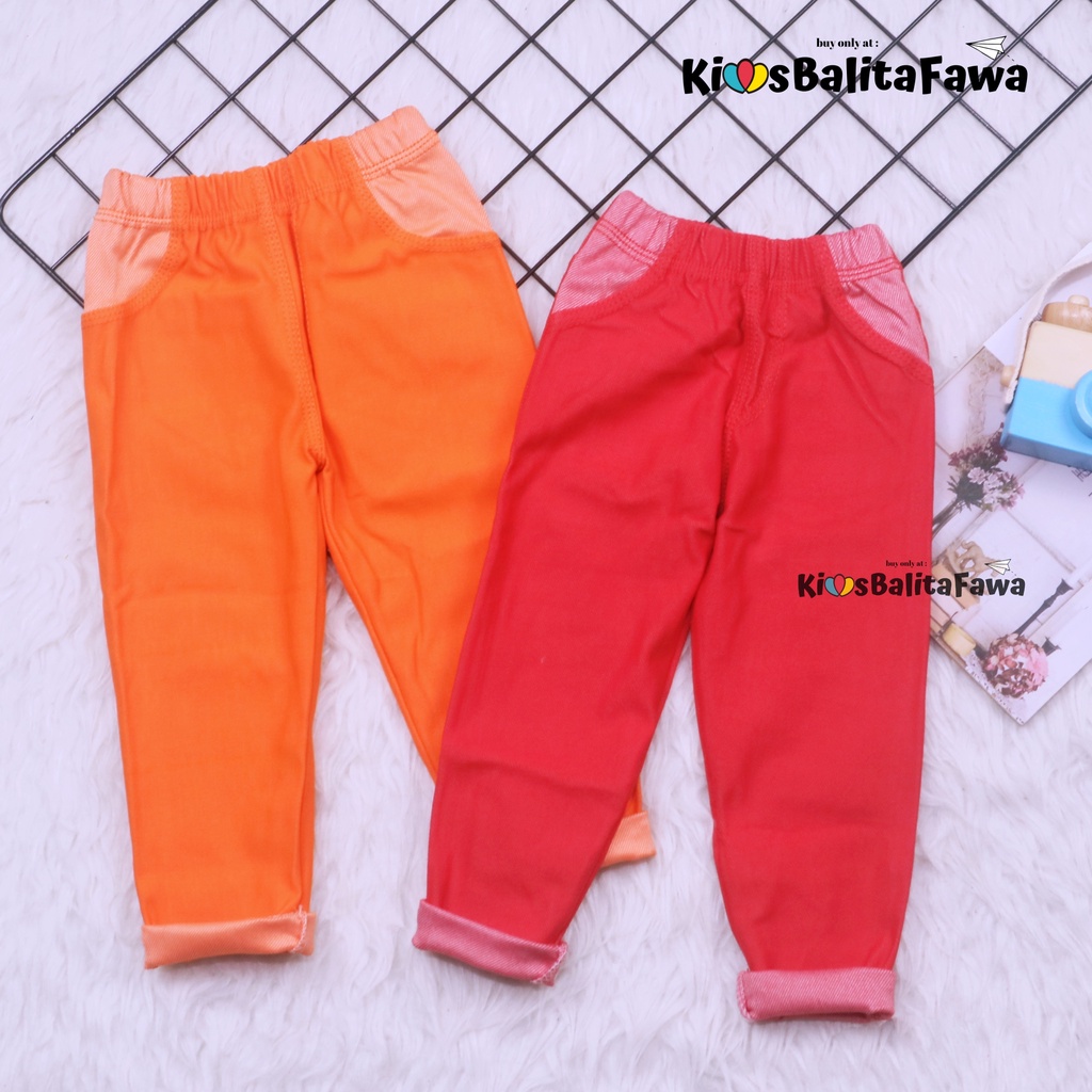 (KANTONG) Jeans Legging uk 4-5 Tahun / Celana Panjang Bawahan Tebal Denim Leging Anak Polos Murah