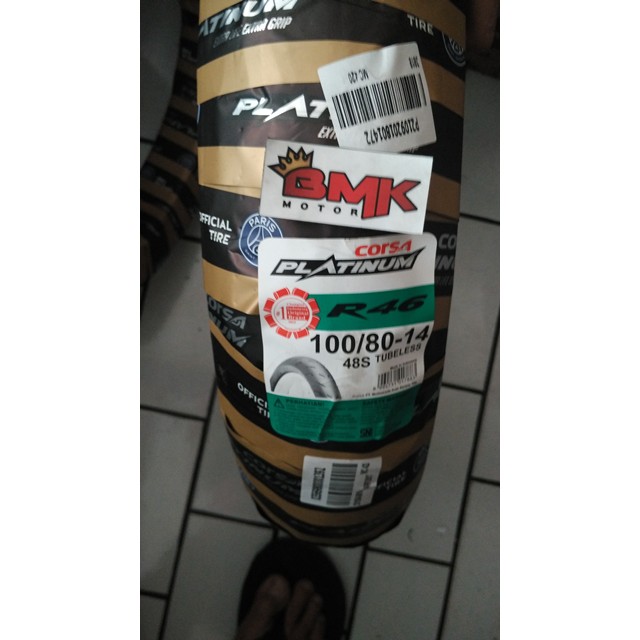 BAN MOTOR CORSA R46 100/80-14 TUBELESSS