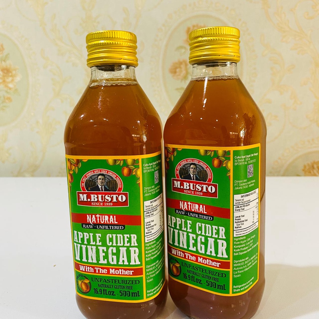 

CUKA APEL 100% MURNI NATURAL/ APPLE CIDER VINEGAR M BUSTO 500ML