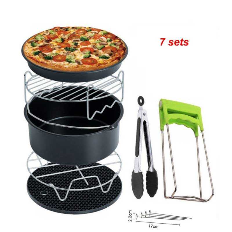 COD Set Aksesoris Air Fryer 7 PCS Air Fryer Accessories cake barrel pizza plate grill pan pot