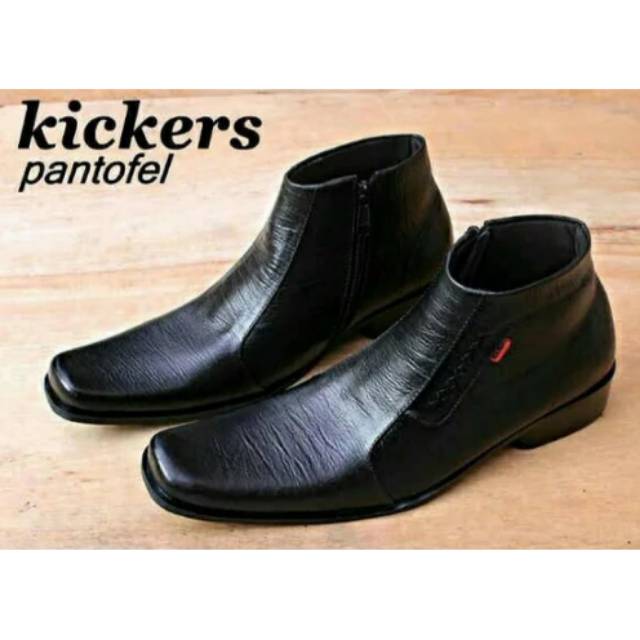 Sepatu kantor cowok bagus pantofel kerja pria kickers kulit original casual murah asli