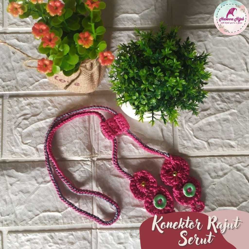 Konektor Serut Tali Rajut Masker Hijab 2 in 1 Pengait Masker Kalung