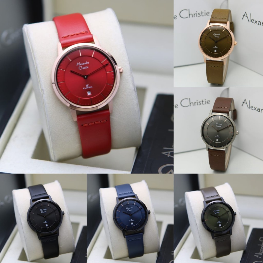 JAM TANGAN WANITA ALEXANDRE CHRISTIE AC 8639 LEATHER ORIGINAL GARANSI RESMI 1 TAHUN