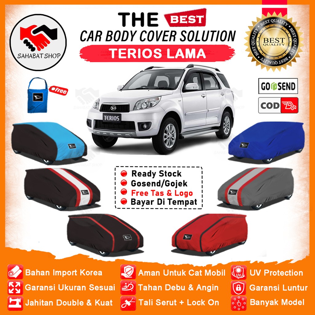 Sahabat Body Cover Mobil Terios / Sarung Penutup Daihatsu Terios  Lama Outdoor / Tutup Mantel Selimut Jas Mantol Pelindung Pembungkus Terpal Bungkus Kelambu Tutupan Kerudung Kerodong Mobil Terios Waterproof Anti Air Model Orange