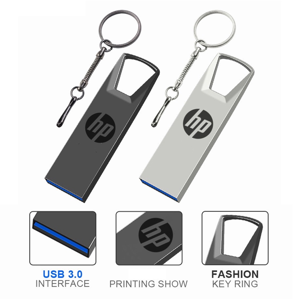 (Huluboy) Flashdisk USB 3.0 128 / 256 / 512GB / 1TB / 2TB Kapasitas Besar Anti Air Untuk Komputer