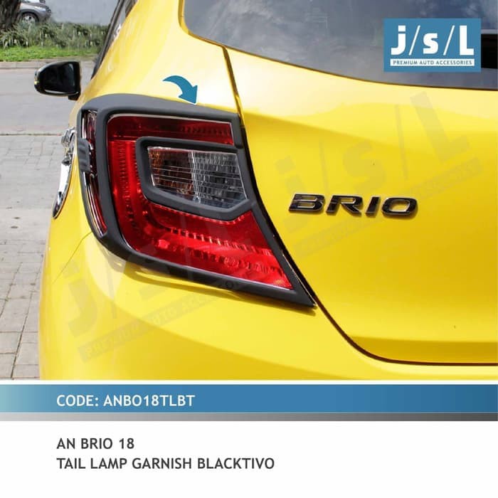 Garnish Lampu Belakang Hitam Mobil Honda New Brio 2019