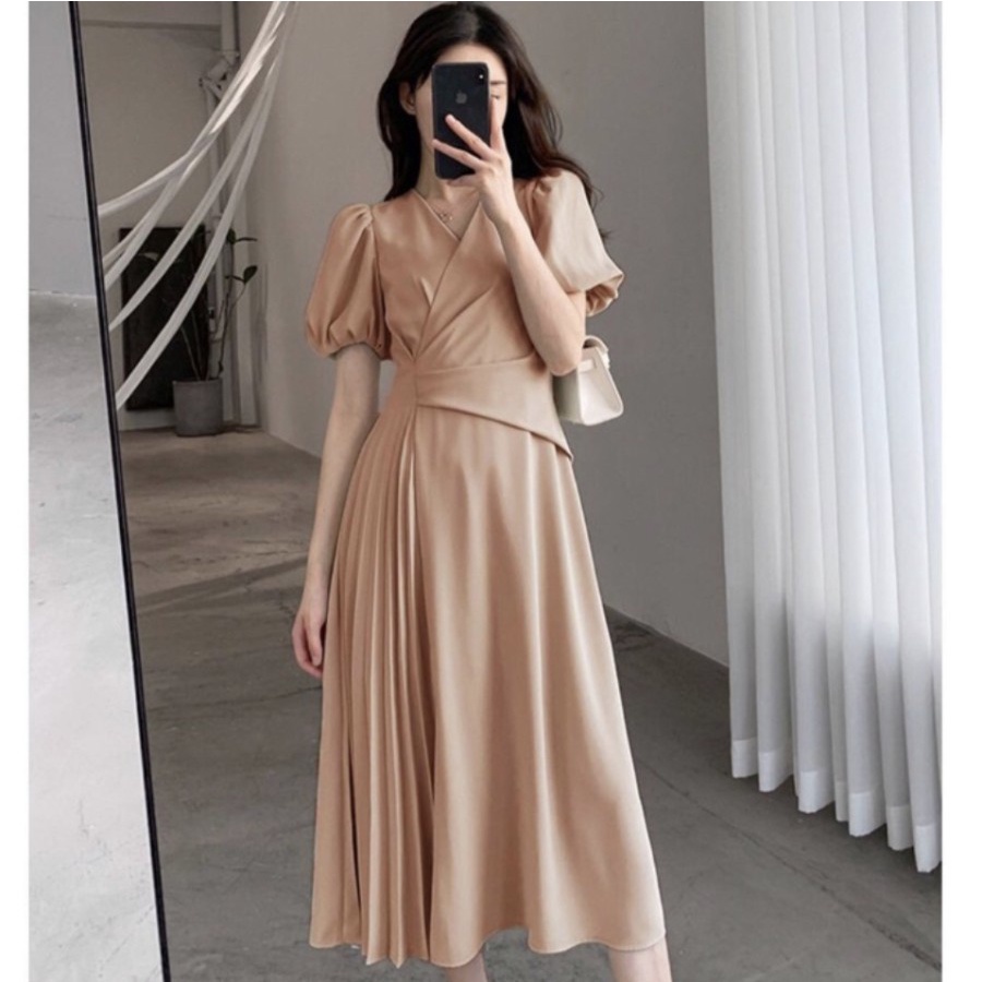 OFFICE LOOK STYLE MIDI DRESS PREMIUM POLYESTER IMPORT BKK FASHION