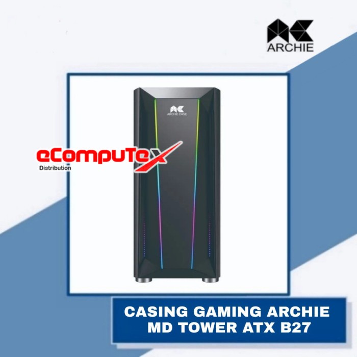 CASING PC KOMPUTER GAMING ARCHIE MD MID TOWER ATX B27 / B 27 CASE TAMPERED GLASS