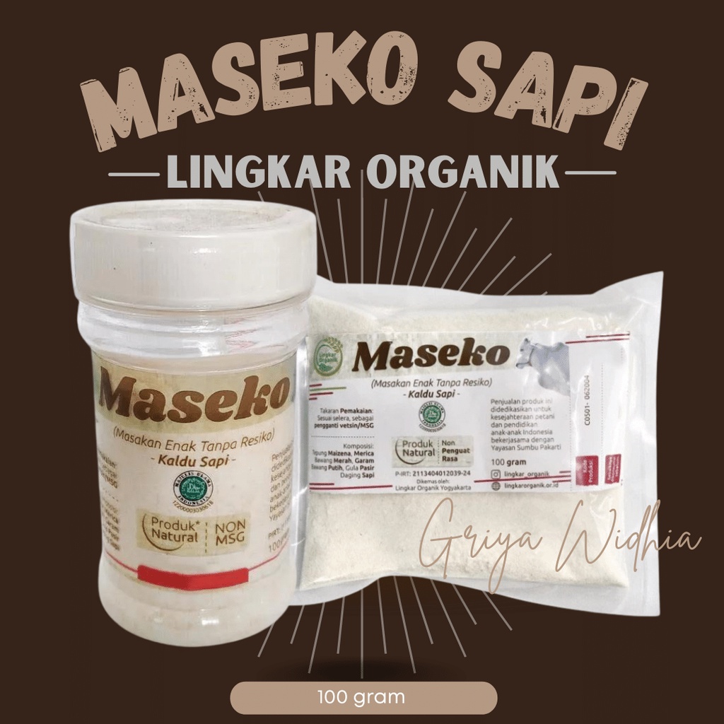 

Maseko Kaldu Sapi Kemasan Botol & Refill Plastik 100gr Non MSG Lingkar Organik - Kaldu MPASI