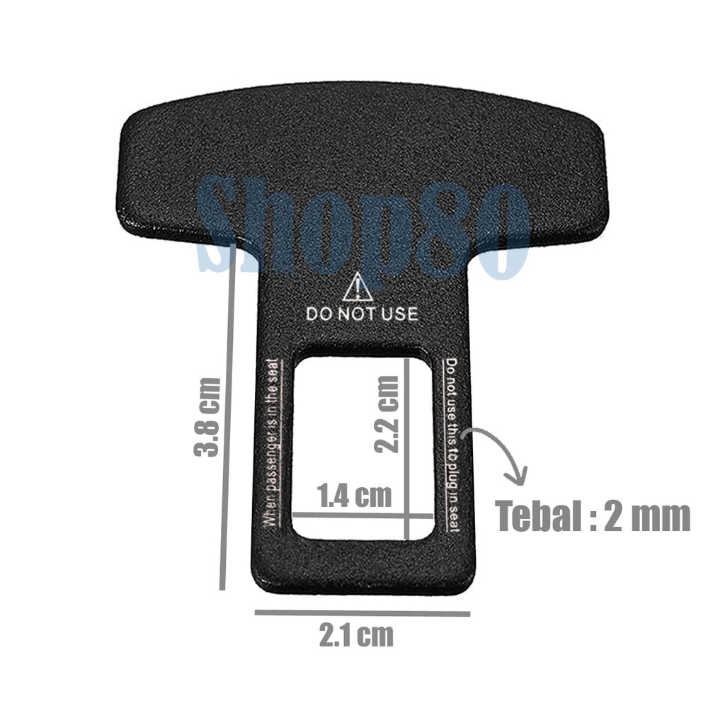 Colokan Seat Belt Logam Hitam / Polos Buckle SeatBelt Clip Warning Alarm Buzzer Stopper Safety