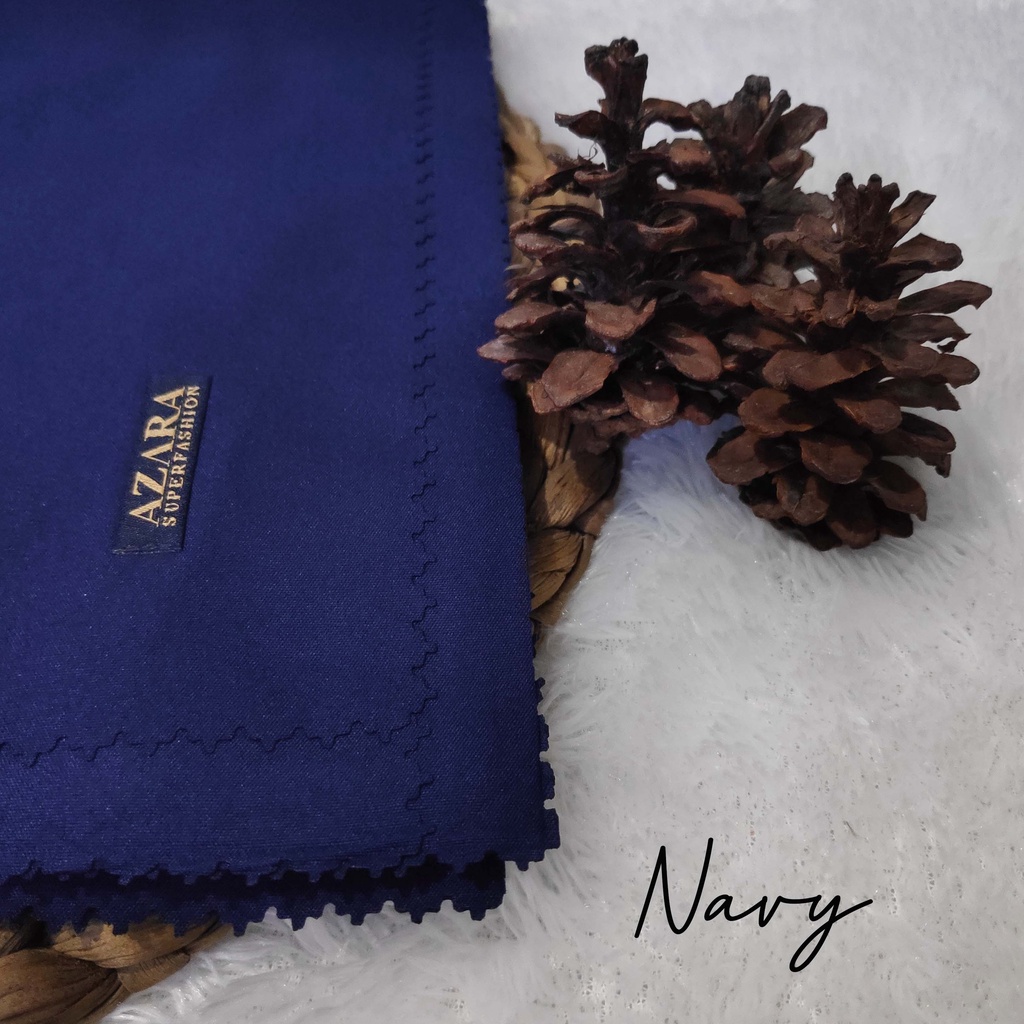 HIJAB AZARA VOAL LASERCUT, VOAL AZARA, JILBAB SEGI EMPAT AZARA VOAL LC, AZARA VOAL JAPAN LC-Navy