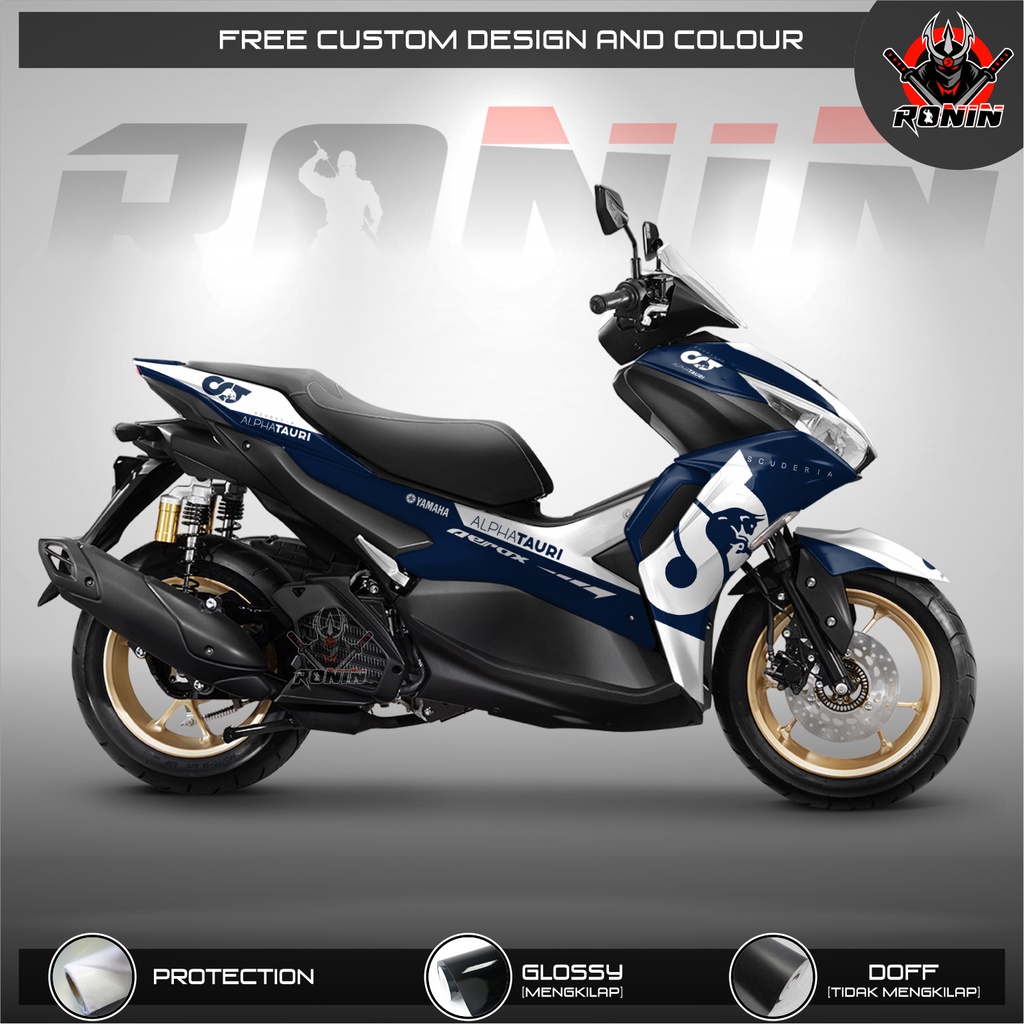 Sticker Decal FULL BODY All New Aerox 155 Connected Motif Alphatauri Blue